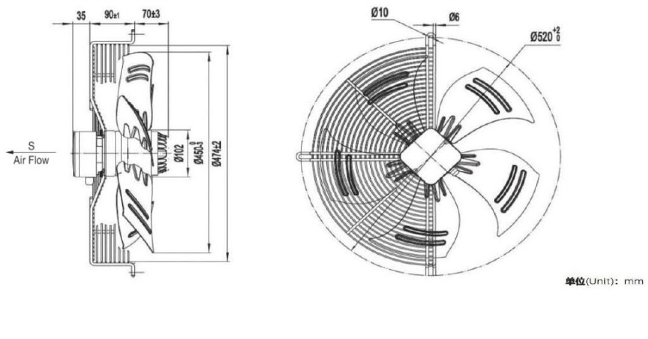quạt tản nhiệt 4D-450, quạt tản nhiệt 4E-450