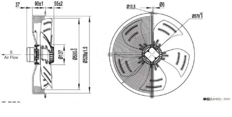 quạt tản nhiệt 4D-500, quạt tản nhiệt 4E-500